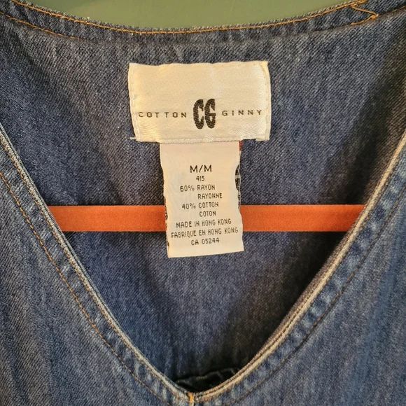 Vintage 90s denim cotton ginny dress - Picture 3 of 5